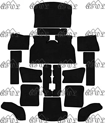 Vw Classic Beetle 1303 16 Pieces Fully Tailored Black Carpet Floor Mats Heelpad  • $75.28