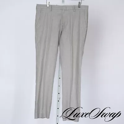 MODERN ESSENTIAL J. Crew Bowery Fit Solid Pale Grey Chambray Spring Pants 34 NR • $26