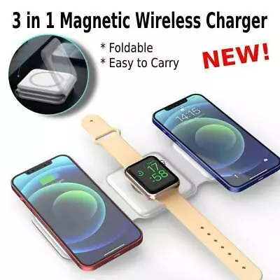 $14.99 • Buy Foldable Wireless Charger Dock Fast Charging Station For IWatch IPhone Airpods