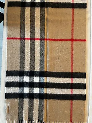 BURBERRY Cashmere Mega Check Scarf Archive Beige Authentic New • $279