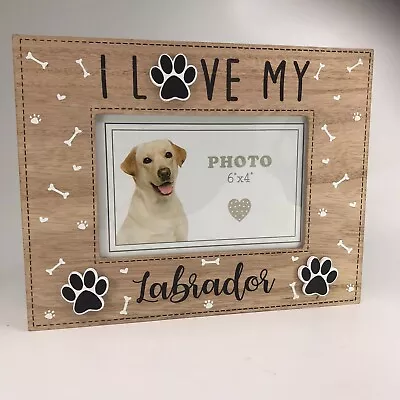 Labrador Picture Frame Wooden Box Style 6x4  Photo Holder Novelty Dog Lover Gift • £13.95