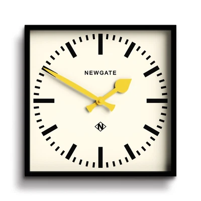 £27.50 • Buy Wall Clock Plastic Black Square Station Vintage Kitchen Office Retro Newgate