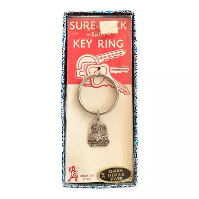 Vintage Sure-Lock PA Dutch Country Key Ring & Sterling Silver Charm In Box • $11.99