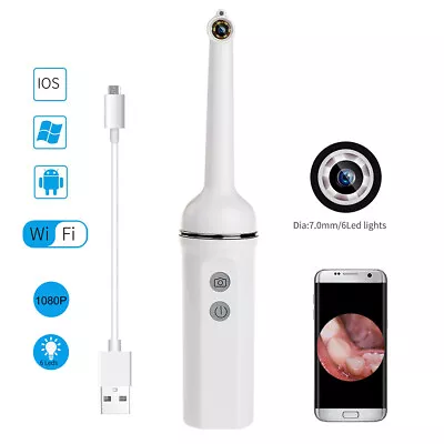 Wireless WiFi Oral Dental Endoscope Intraoral Camera 1080P HD Video USB White • $26.98