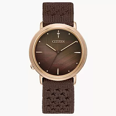 Citizen Ecosphere Eco-Drive Women's Brown Strap Watch 34MM EM1003-05X • $187.99