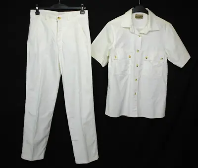1980 Vintage Women White Denim Jeans Safari Outfit  Suit Made In Denmark • $59.21