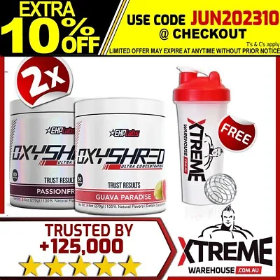 $113 • Buy 2x Oxyshred By Ehplabs 60 Srv Thermogenic Fat Burning Weight Loss Twin Pack