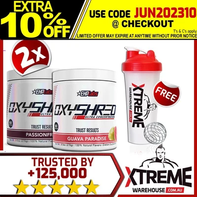 $113 • Buy 2x Oxyshred By Ehplabs 60 Srv Thermogenic Fat Burning Weight Loss Twin Pack