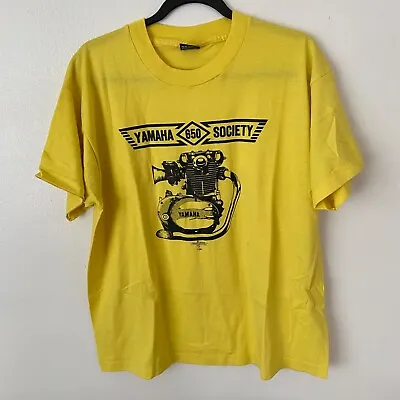 Vintage 80s Yamaha 650 Society Motorcycle Engine Touring Logo T-Shirt Mens XL • $114.99