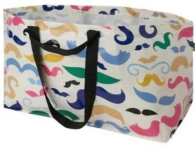 IKEA Tote Bag Mustache Storage Laundry 19 Gallon Banglig Frakta New Fun Colorful • $14.95