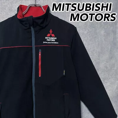 [Rare] MITSUBISHI Mitsubishi Motors Fleece Jacket With Embroidered Logo In Black • $112.73