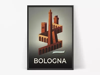 BOLOGNA - Vintage Travel Wall Art Print. • $76.05