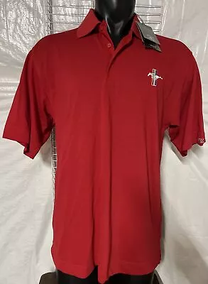 Ford Mustang Polo Shirt Men's Size M Red W/Embroidered Horse Logo • $25