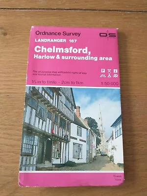 1987 OS Landranger 167 Chelmsford Harlow 1:50000 Map • £7