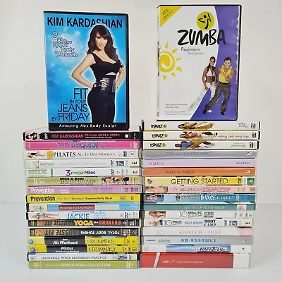 Lot Of 34x Fitness DVDs Workout Exercise Yoga Pilates Zumba Cardio Bulk Bundle • $100