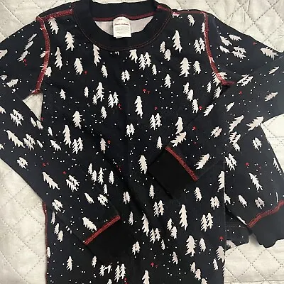 $7.70 • Buy Hanna Andersson Pajamas Christmas Trees Black White Red  130/ 8