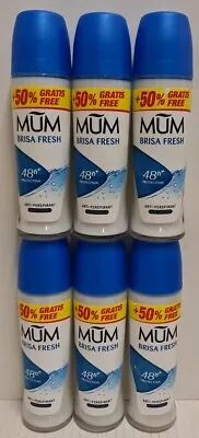 £10.99 • Buy 6x Mum Roll On Brisa Fresh 48H Anti Perspirant Deodorant 75ml Alcohol Free