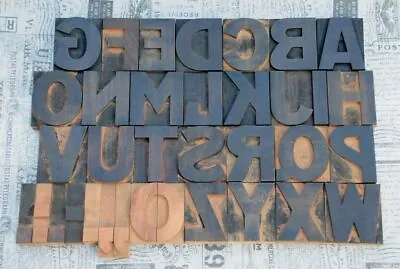 £211.11 • Buy A-Z Alphabet Letterpress Wooden Printing Blocks Wood Type Vintage Printer Typo!