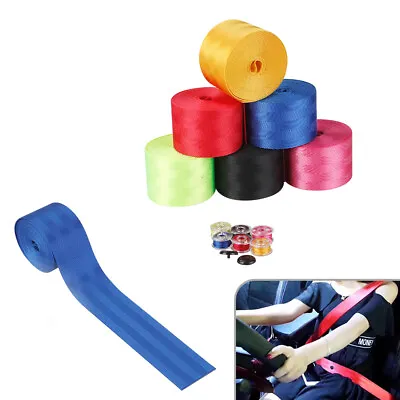 Car Seat Belt Webbing Polyester Seat Lap Retractable Nylon Safety Strap 3.5M • $8.95