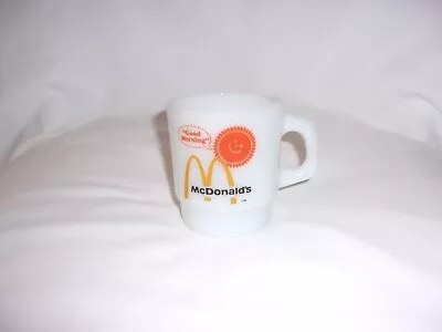 Fire King White Milk Glass McDonalds Coffee Mug  Good Morning  • $8.99