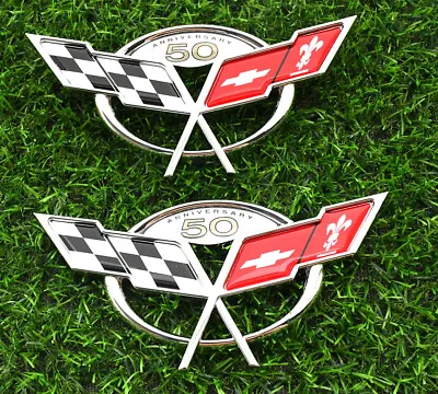 For Front / Rear 1997-2004 Chevy Corvette C5 Flag Emblem 50TH Anniversary - 2PCS • $25.49