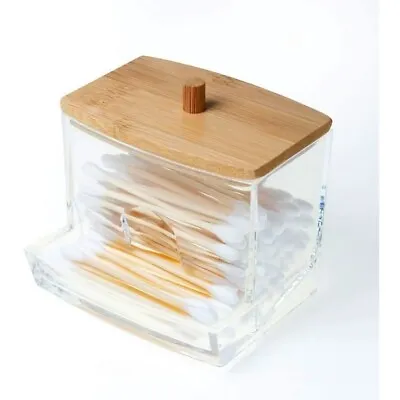 Q Tip Holder Cotton Swabs Dispenser Clear • $7