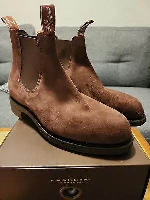 RM Williams Gardener Cola Suede Mens Boots Chelsea Boot Shoes SZ AU 7 RRP$649 • $430