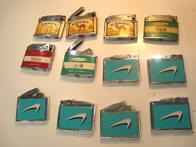 Lot Of 12 Vintage Junk Lighters POOR CONDITIONS-  Parts-REPAIR Or PARTS!! • $31