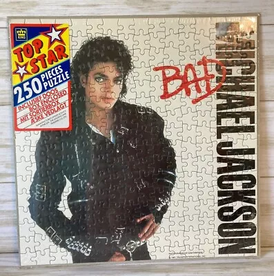 1987 Michael Jackson Official BAD Album Cover 250pc Puzzle W/ Box Sealed NOS  • $65