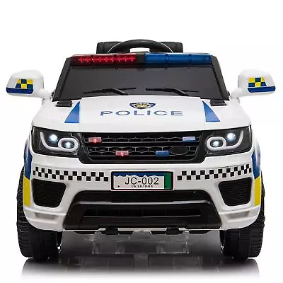 LEADZM 12V Kid Electric Ride On Battery Police Car W/ Remote Control 3-8 Years • £135.99