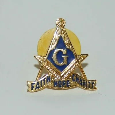 Vintage MASONIC Shriners Freemason Fraternal G Pin - Faith Hope Charity • $9.99