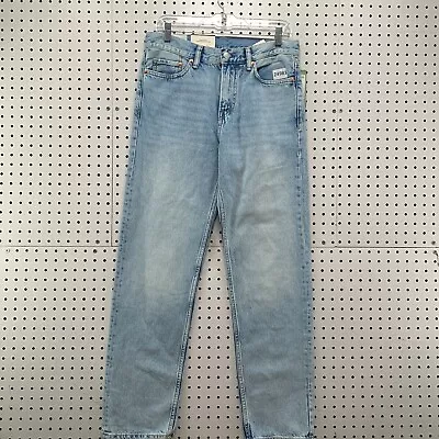 NEW H&M Drnim Blue Jeans Light Wash Mens Relaxed Fit 30/32 Straight Leg • $21.15