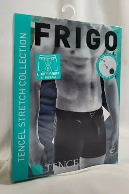 Frigo Tencel Stretch Boxer Brief Small 6  Inseam Blue Adj Pouch Wicking Cool • $24.77