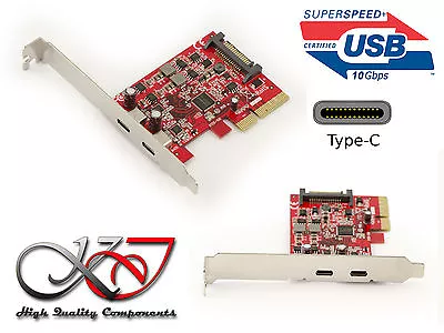 £46.13 • Buy Range Pro - Card Pcie 3.0 4x - 2 X USB 3.1 10GBps Type C - High Low Profile