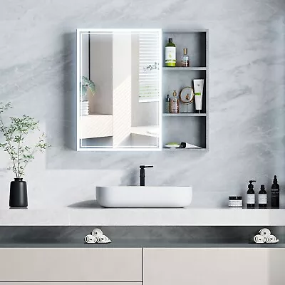 28  X 28  LED Medicine Cabinet With Light Wall Mounted Mirror Cabinet Storage • $119.99