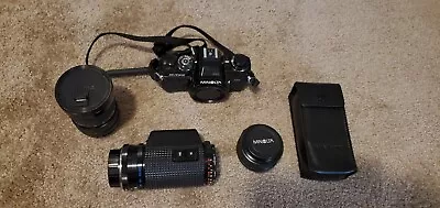 Minolta X-700 35mm SLR Film Camera Bundle W Zoom And Extra Lens Case Flash MORE • $125