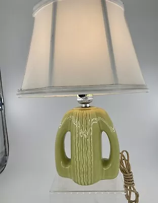 Mid Century Modern  Boudoir Lamp  Green Catus Ceramic  Vintage Mcm • $59