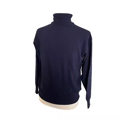 Vtg Valentino Studio Turtleneck Virgin Wool Sweater Size Medium - Navy Pullover • $50