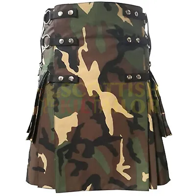 Scottish Handmade Camouflage Tactical Utility Kilt Fashion Kilt & Custom Kilts • $128.23