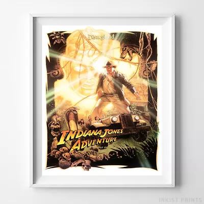 Disneyland Print Indiana Jones Adventure Disney Art Wall Art Decor UNFRAMED • $12.95