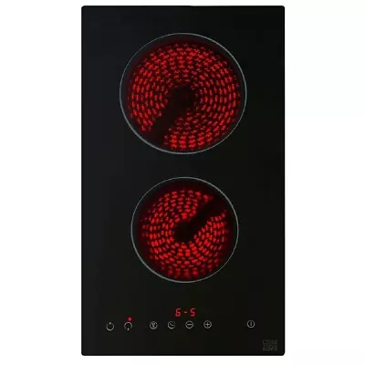 CRACKED Hob Cooke & Lewis CLCER30A 29cm Ceramic 2 Ring Hob Black Touch Controls • £28