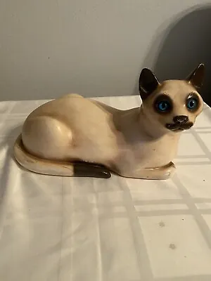 Vtg 1983 Universal Statuary Chalkware Siamese Cat Figurine Statue Glass Eyes • $50