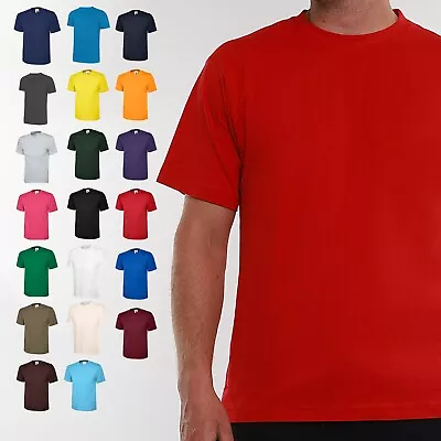 Mens Classic Crew Neck Cotton Short Sleeve T-Shirt - PLAIN SUMMER CASUAL SHIRTS • £7.99