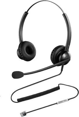 £9.99 • Buy Dual Ear RJ9 IP Phone Headset For Cisco ONLY, Corded Telephone Call Centre Hospi