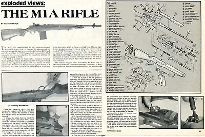 1980 2pg Print Article Of Springfield Armory M1A Rifle Parts List & Disassembly • $9.99