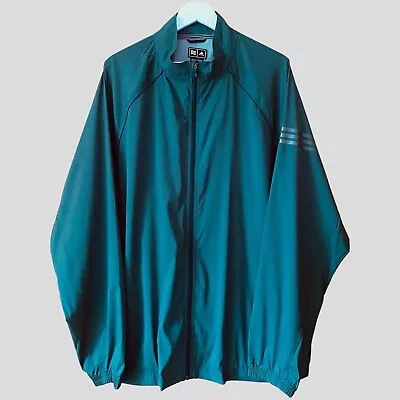 Adidas Mens Jacket Size 3XL Green Climaproof Windproof Full Zip Pockets • $49.90