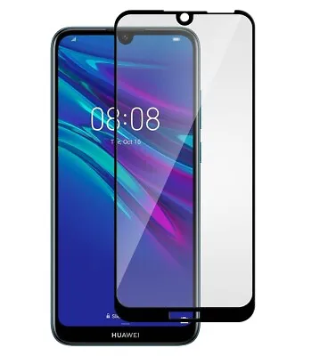 For HUAWEI Y6 2019 CURVED SCREEN PROTECTOR 9D FULL COVER GORILLA TEMPERED GLASS • £4.90