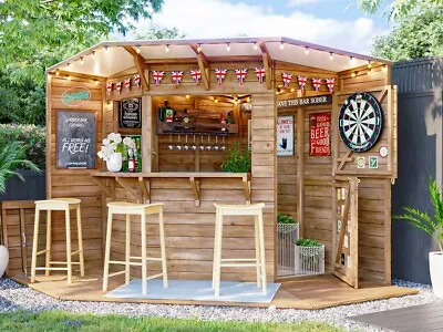 Outdoor Bar Shed - The Hangover Corner Garden Bar III Fully Loaded 2.4m X 2.4m • £1339.99