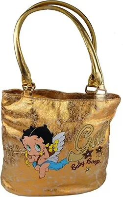 Betty BOOP GOLD Shabby Chic Effect Handbag - NEW - Closure: Zip • £11.99