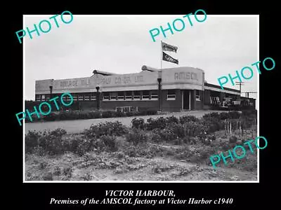 OLD 8x6 HISTORIC PHOTO OF VICTOR HARBOUR SA AMSCOL MILK & BUTTER FACTORY C1940 • $9